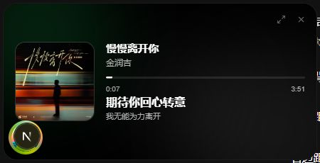Scopify 悬浮桌面音乐控制器,显示封面、歌词与播放进度